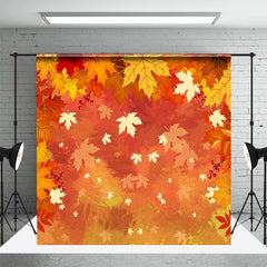 Aperturee - Autumn Falling Maple Leaf Thanksgiving Day Backdrop