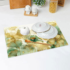 Aperturee - Autumn Ginkgo Biloba Set Of 4 Placemats For Dining