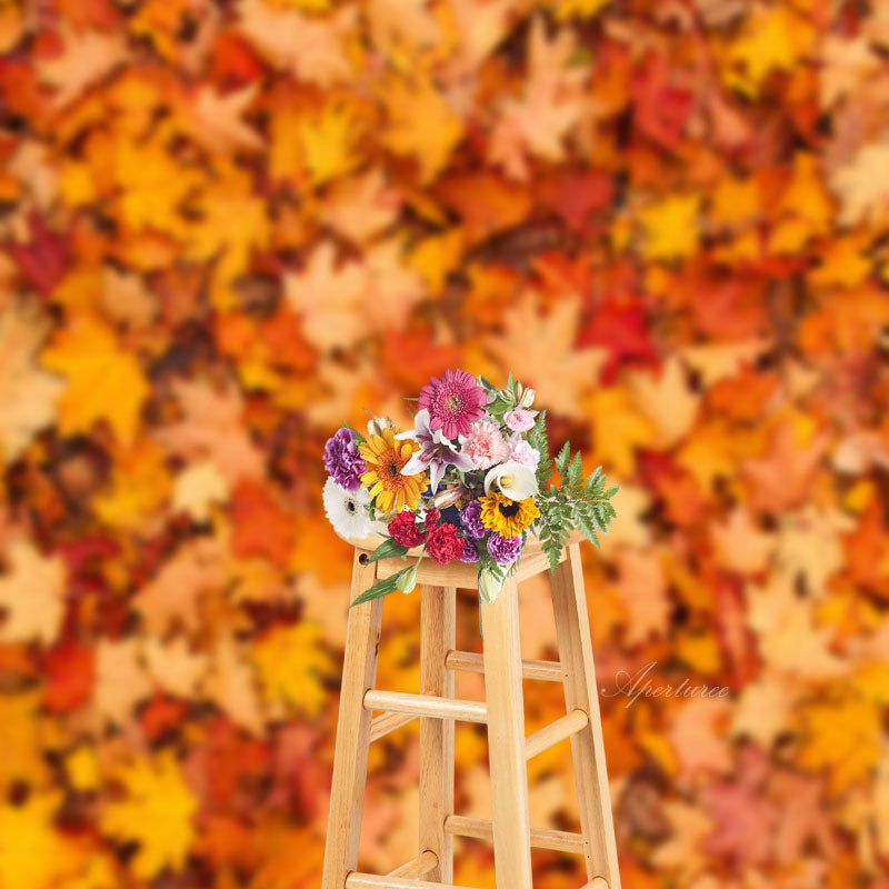 Aperturee - Autumn Maple Leaves Sweep Backdrop For Photography