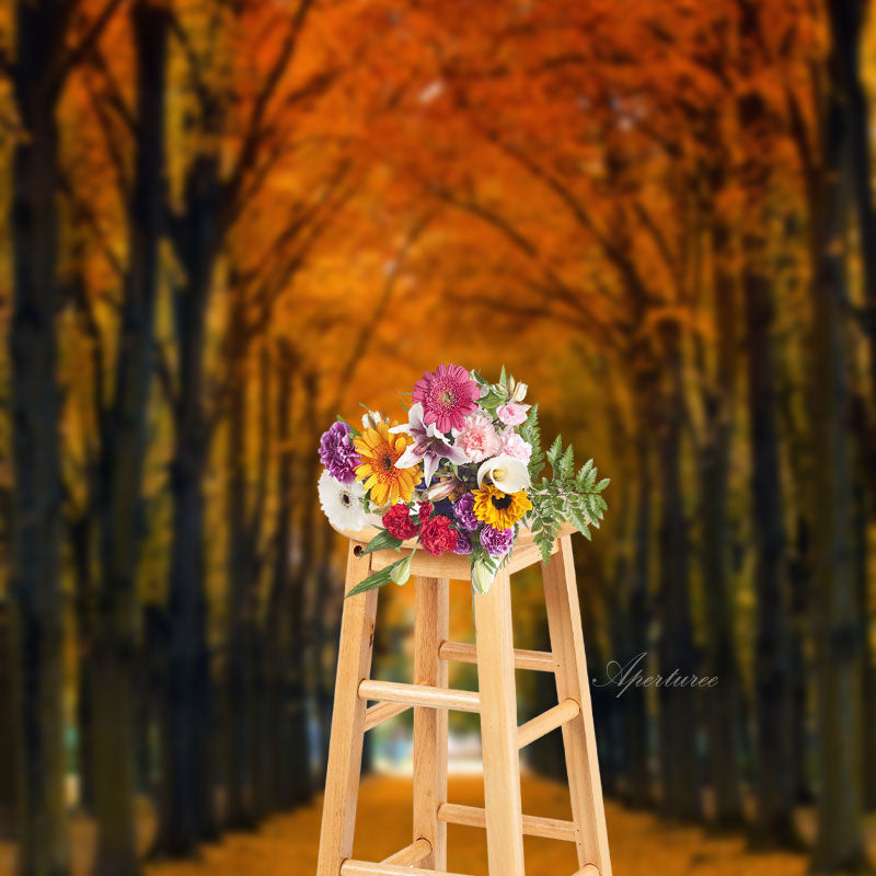 Aperturee - Autumn Maple Tree Fall Leaves Photo Sweep Backdrop