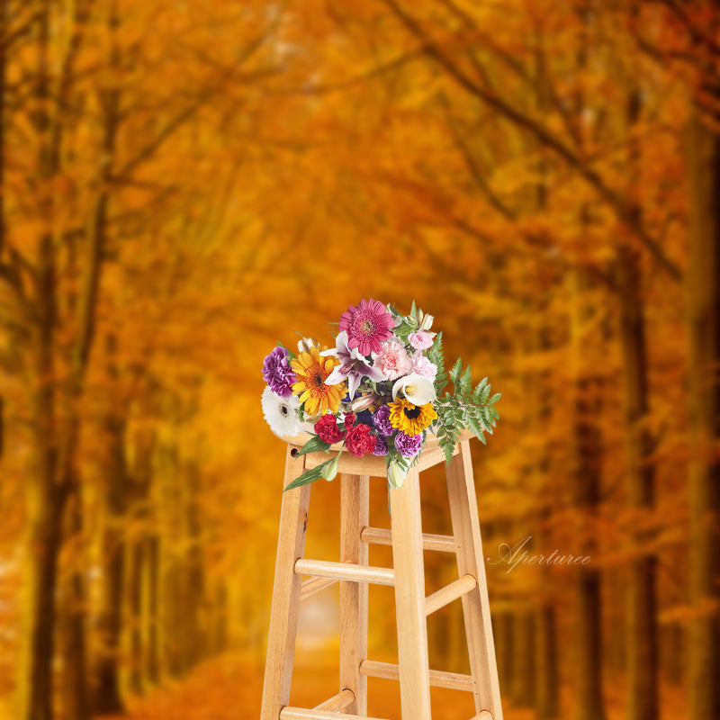 Aperturee - Autumn Maple Tree Leaves Photography Sweep Backdrop