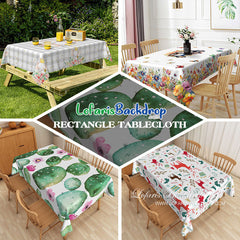 Aperturee - Autumn Truck Dwarf Plaid Christmas Party Tablecloth