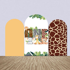 Aperturee - Baby Animals Leopard 1st Birthday Arch Backdrop Kit