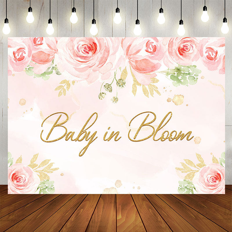 Aperturee - Baby In Bloom Floral Backdrop for Gender Reveal