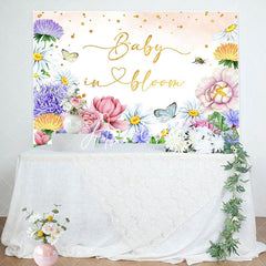 Aperturee - Baby In Bloom Floral Butterfly Baby Shower Backdrop