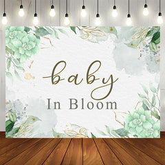 Aperturee - Baby In Bloom Flower Green Photo Backdrop for Baby Shower