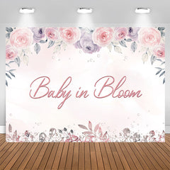 Aperturee - Baby in Bloom Pink and Purple Baby Shower Backdrop