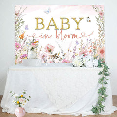 Aperturee - Baby In Bloom Spring Wildflower Butterfly Backdrop