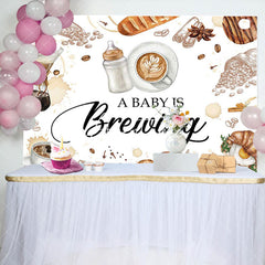 Aperturee - Baby Is Brewing Pastry Coffee Gender Reveal Backdrop