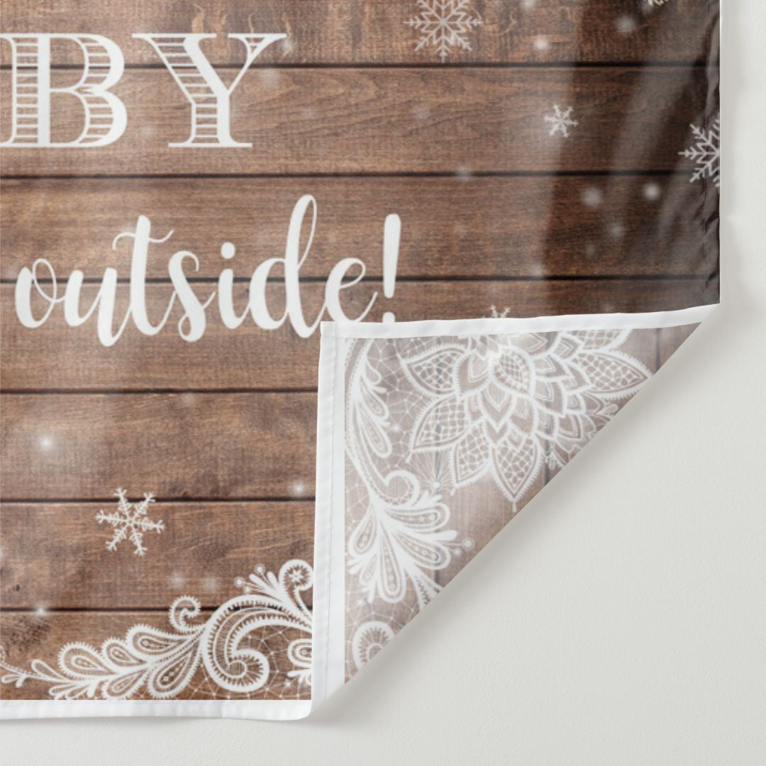 Aperturee - Baby Is Cold Outside Gender Reveal Winter Backdrop