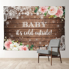 Aperturee - Baby Is Cold Outside Gender Reveal Winter Backdrop