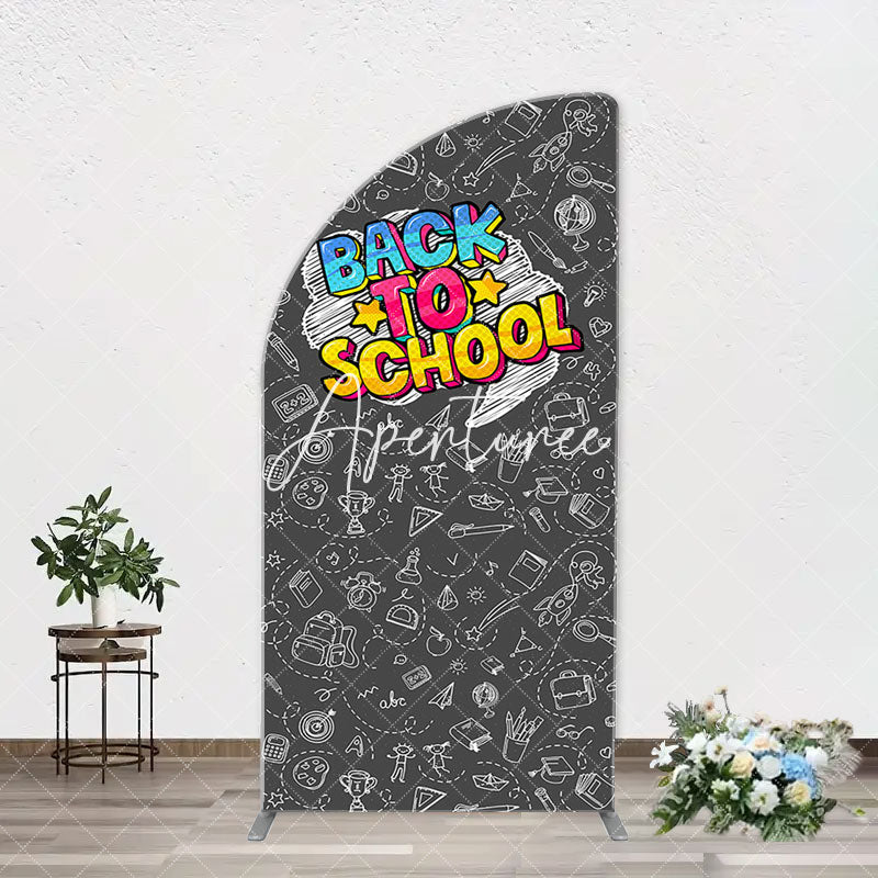 Aperturee - Back To School Black Board Party Arch Backdrop Cover