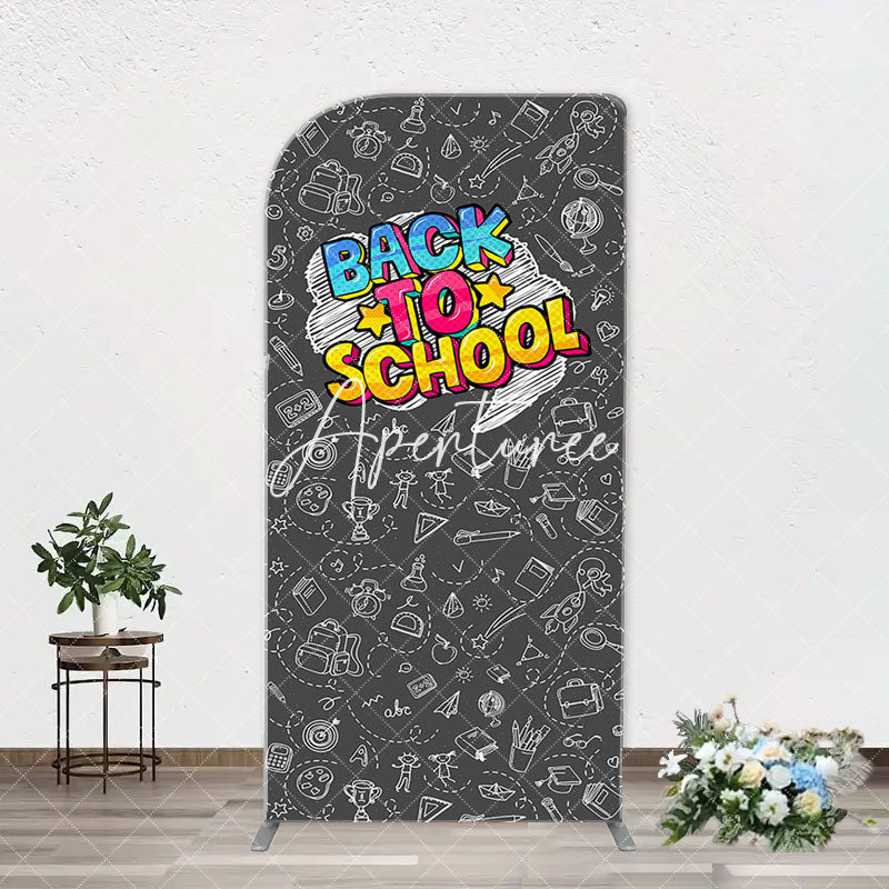 Aperturee - Back To School Black Board Party Arch Backdrop Cover