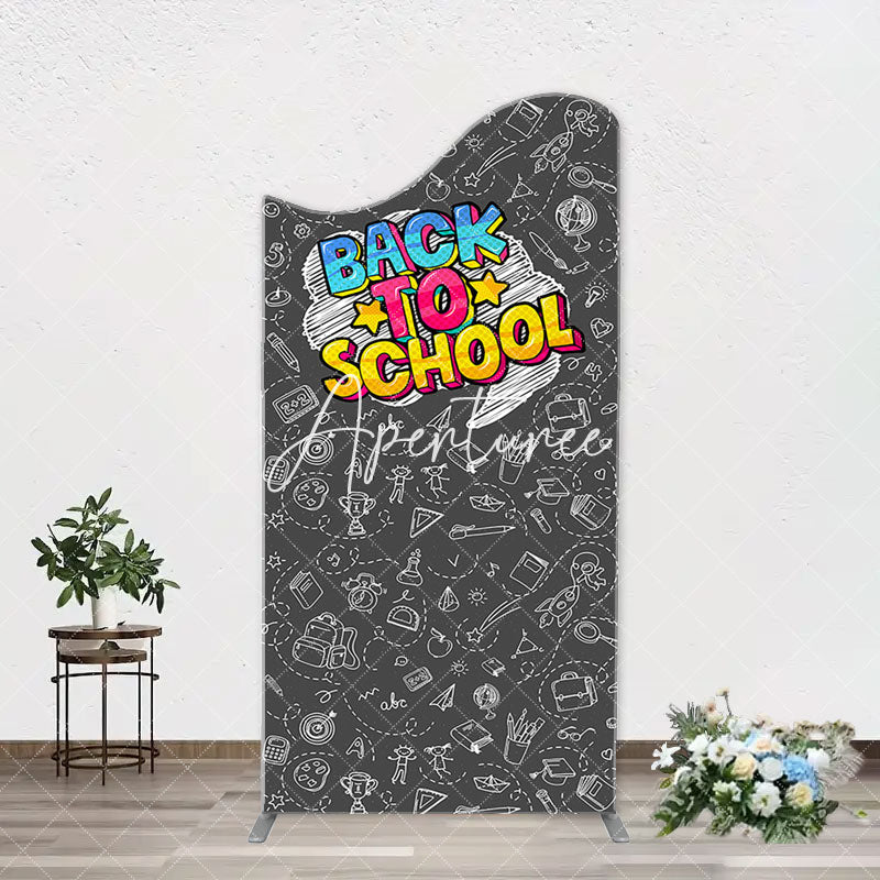 Aperturee - Back To School Black Board Party Arch Backdrop Cover