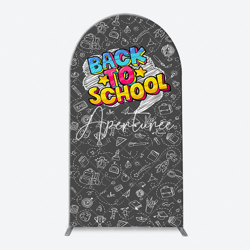 Aperturee - Back To School Black Board Party Arch Backdrop Cover