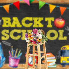 Aperturee - Back To School Pencil Drawing Kids Photo Backdrop