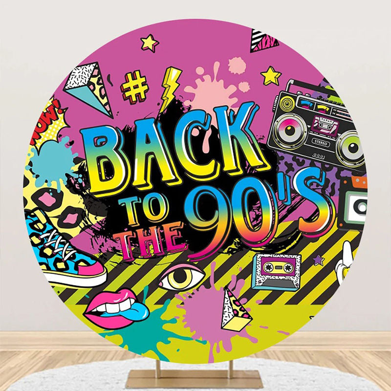 Aperturee - Back To The 90s Funny Disco Musical Party Backdrop