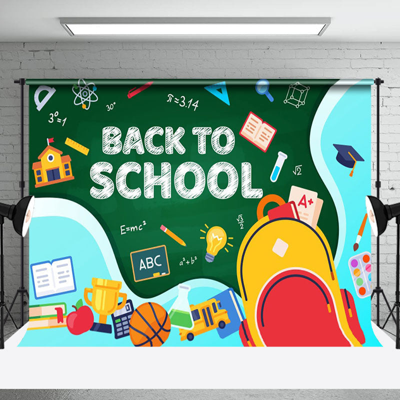 Aperturee - Bag Books Pencil Basketball Back To School Backdrop