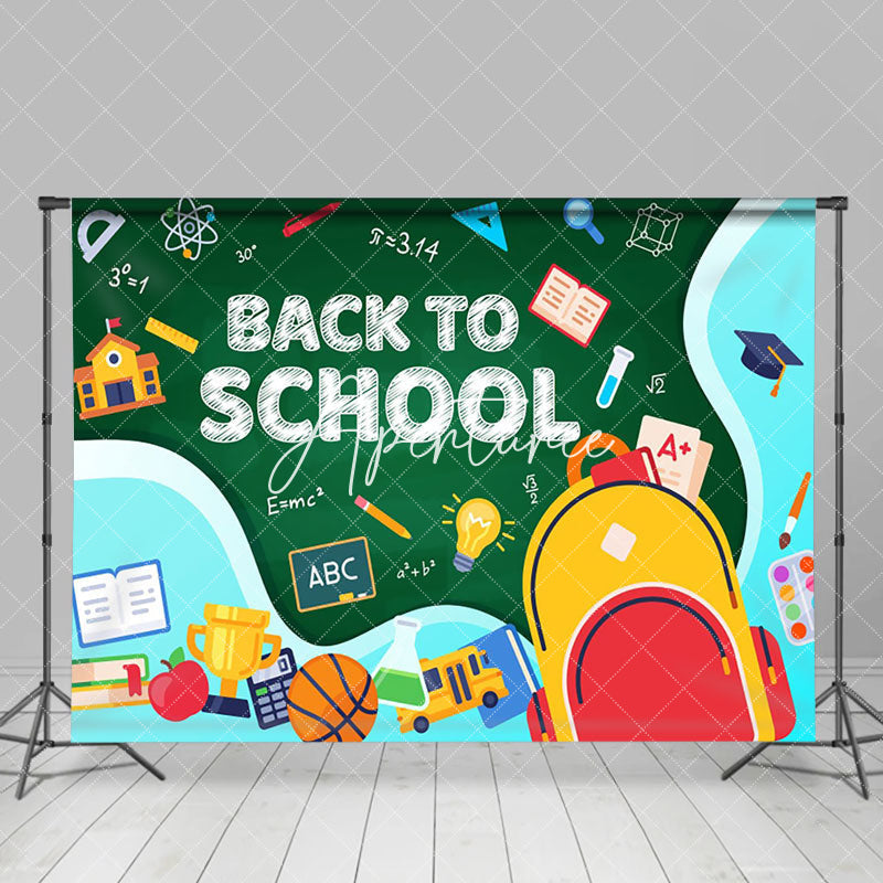 Aperturee - Bag Books Pencil Basketball Back To School Backdrop