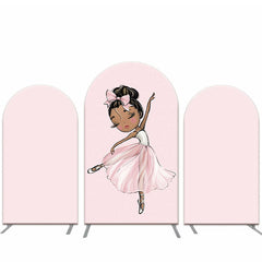 Aperturee Ballerina Girl Pink Arch Backdrop Kit For Party