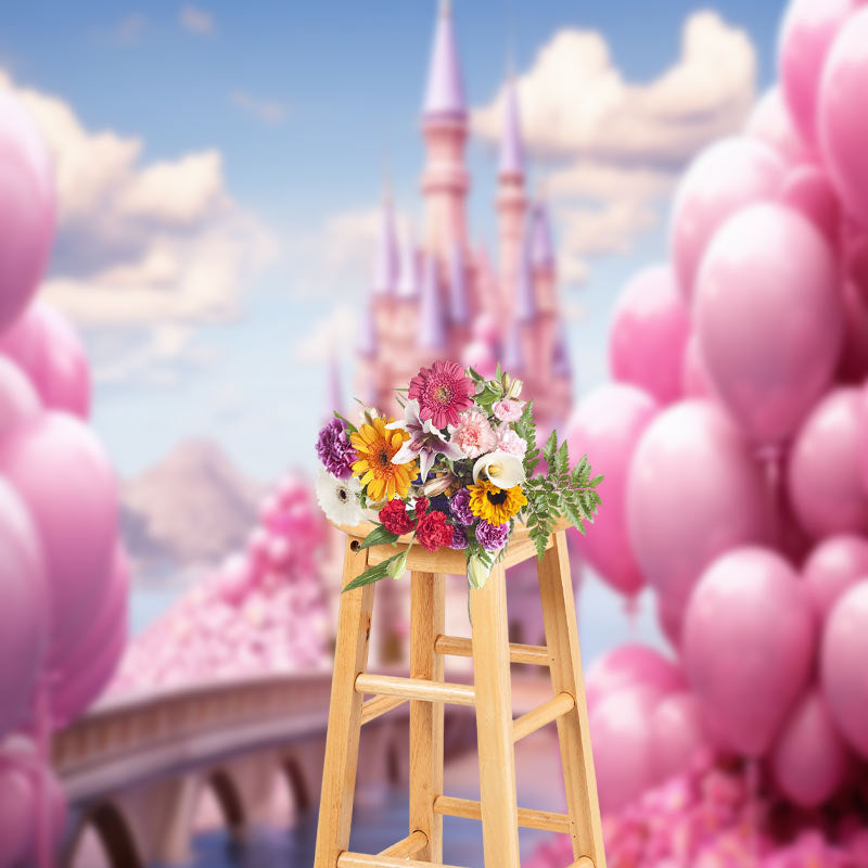 Aperturee - Balloon Castle Wonderland Princess Photo Backdrop