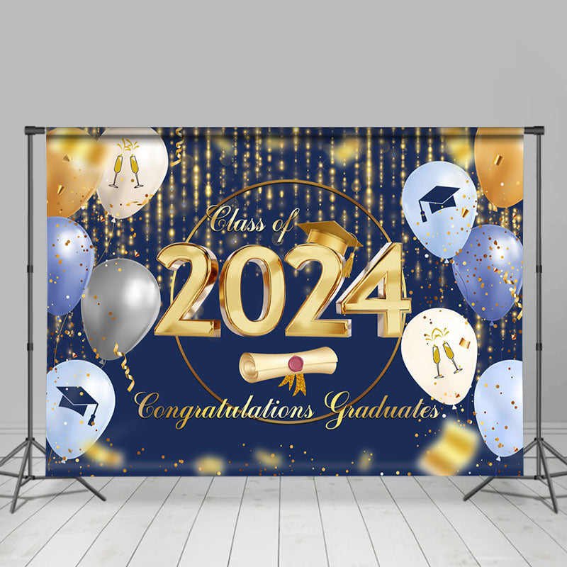 Aperturee - Balloon Class Of 2023 Black Grad Backdrop For Photo