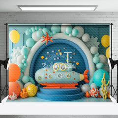 Aperturee - Balloon Fish Submarine Birthday Cake Smash Backdrop