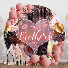 Aperturee - Balloon Glitter Highheel Round Mothers Day Backdrop