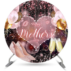 Aperturee - Balloon Glitter Highheel Round Mothers Day Backdrop