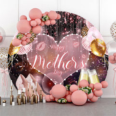 Aperturee - Balloon Glitter Highheel Round Mothers Day Backdrop