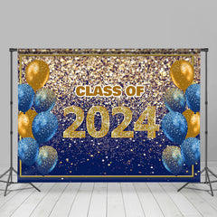 Aperturee - Balloon Gold Sparkling Bokeh 2023 Grad Photo Backdrop