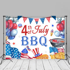 Aperturee - Balloons 4th Of July BBQ Independence Day Backdrop