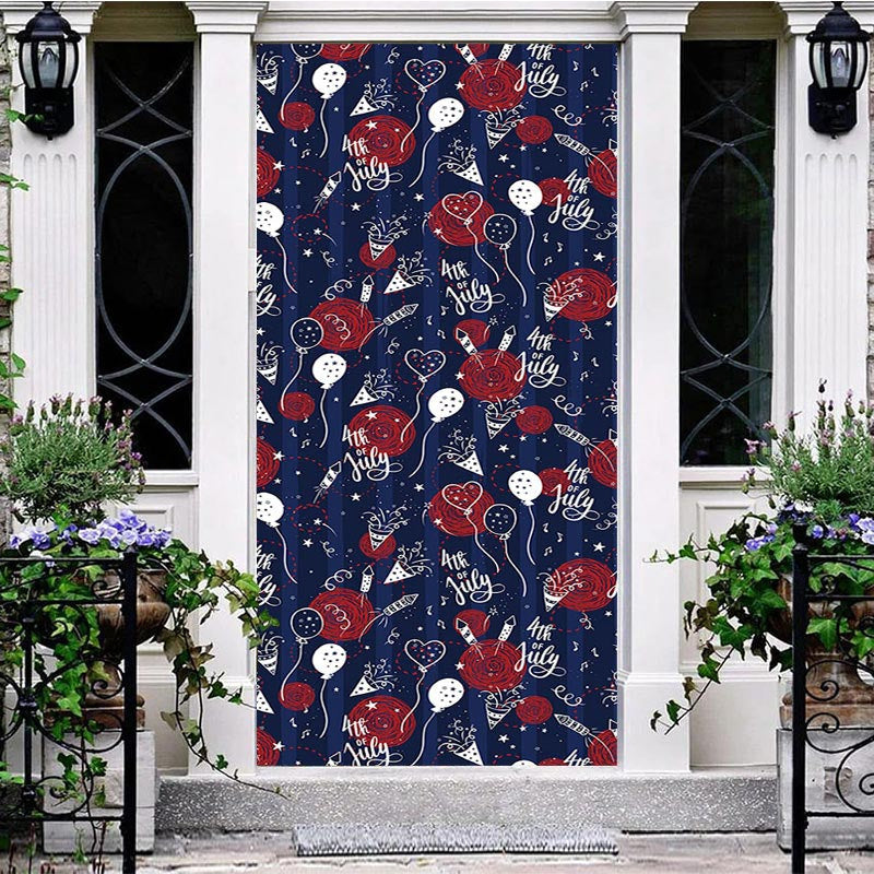 Aperturee - Balloons 4th Of July Independence Day Door Cover