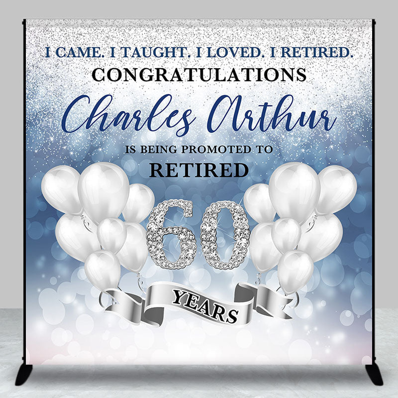 Aperturee - Balloons Custom Name Congrats Retirement Backdrop