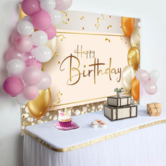 Aperturee - Balloons Gold Ribbons Dots Bokeh Birthday Backdrop