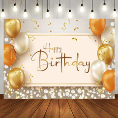 Aperturee - Balloons Gold Ribbons Dots Bokeh Birthday Backdrop