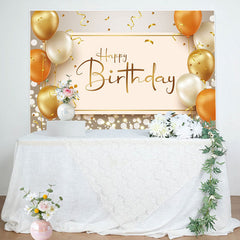 Aperturee - Balloons Gold Ribbons Dots Bokeh Birthday Backdrop