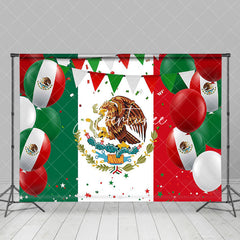 Aperturee - Balloons Star Mexican Flag Independence Day Backdrop