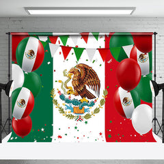 Aperturee - Balloons Star Mexican Flag Independence Day Backdrop