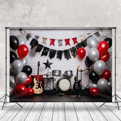 Aperturee - Band Balloon Brick Wall Birthday Cake Smash Backdrop