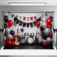 Aperturee - Band Balloon Brick Wall Birthday Cake Smash Backdrop