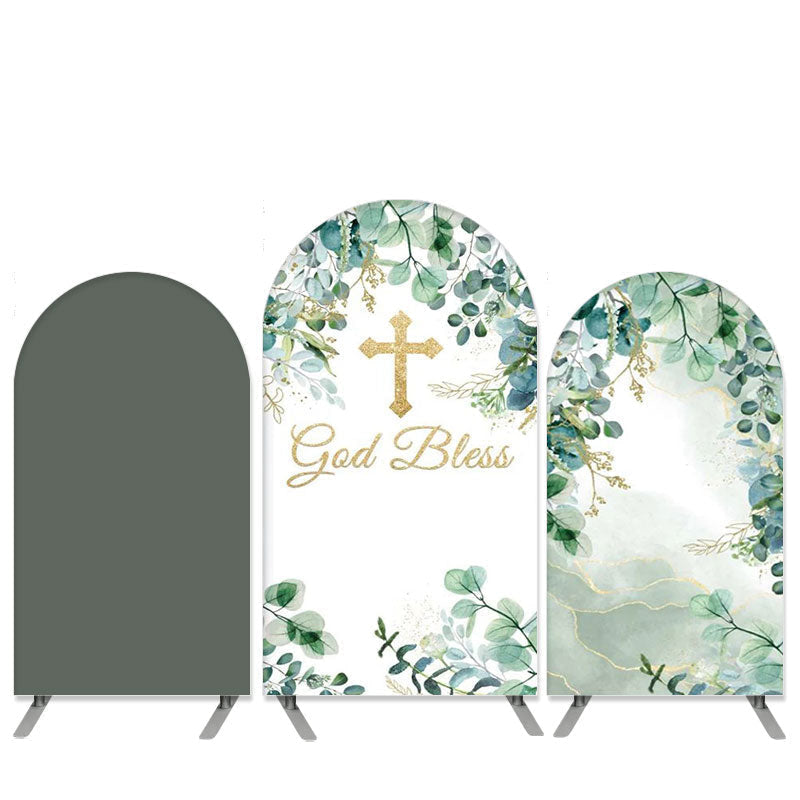 Aperturee Baptism Theme God Bless Baby Shower Arch Backdrop Kit