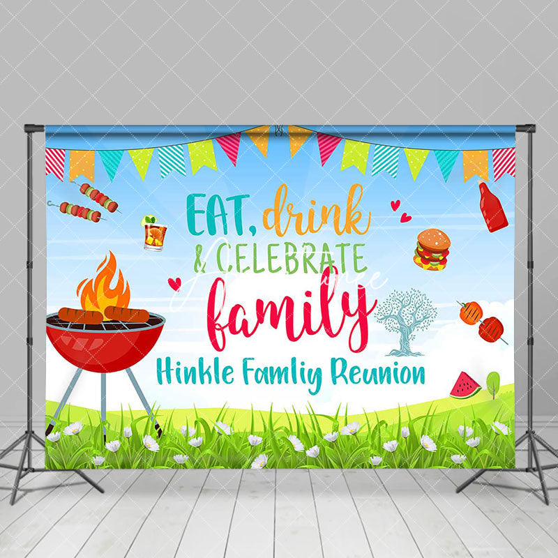 Aperturee - Barbecue Eat Drink Celebrate Family Reunion Backdrop