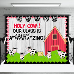 Aperturee - Barn Holy Cow Our Class Is A Moo Zing Wood Backdrop