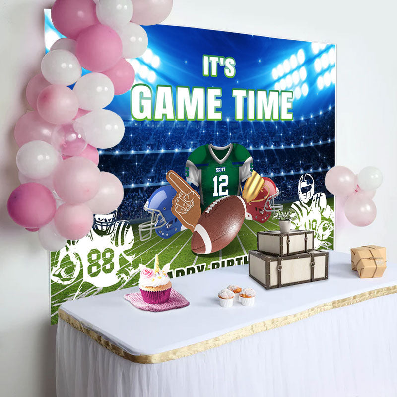 Aperturee - Baseball Game Time Field Happy Birthday Backdrop