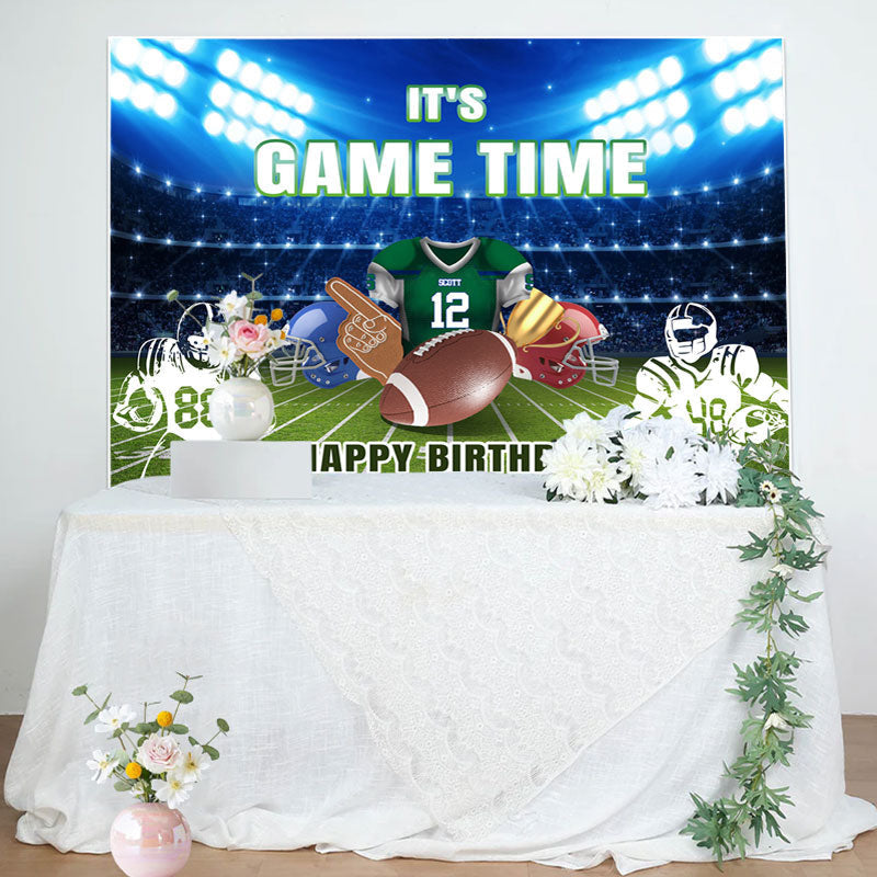 Aperturee - Baseball Game Time Field Happy Birthday Backdrop