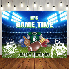 Aperturee - Baseball Game Time Field Happy Birthday Backdrop