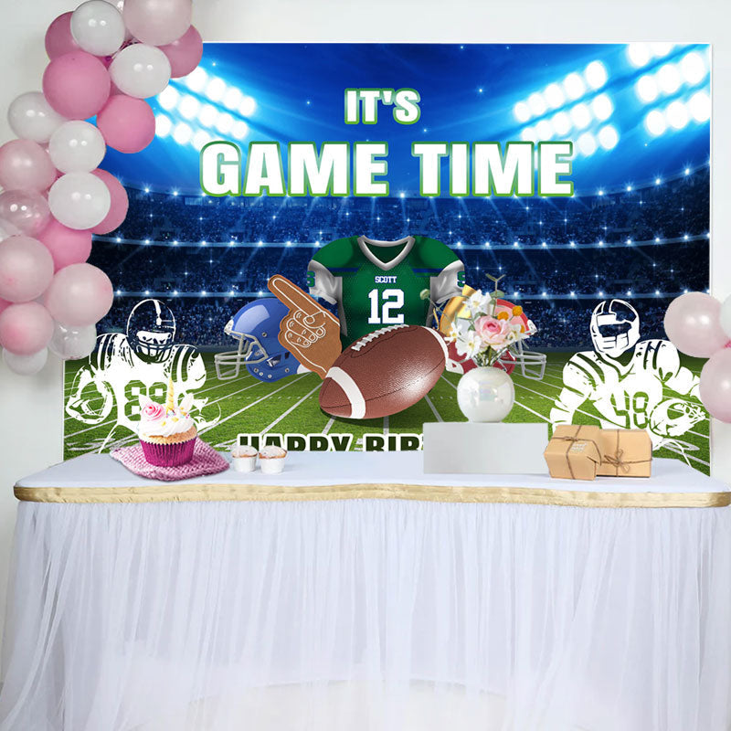 Aperturee - Baseball Game Time Field Happy Birthday Backdrop