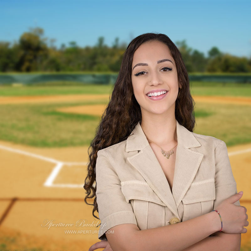 Aperturee - Baseball Park Blue Sky Sports Photography Backdrop