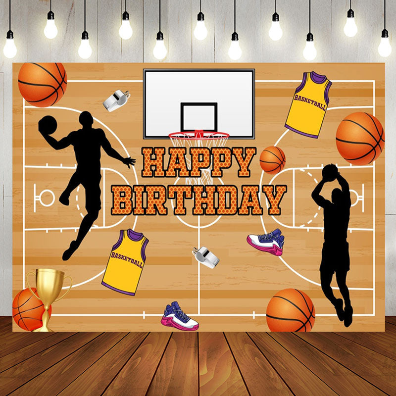 Aperturee - Basketball Field Sneakers Birthday Backdrop For Boy